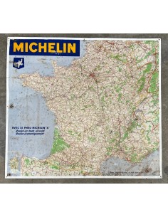 Carte France Tôle MICHELIN 1963 72,5x80 cm.