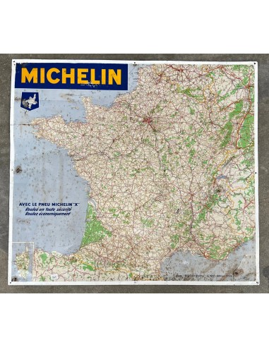 Carte France Tôle MICHELIN 1963 72,5x80 cm.