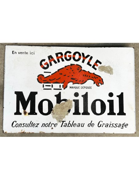 Plaque émaillée MOBILOIL double face, 40x60 cm, restaurations