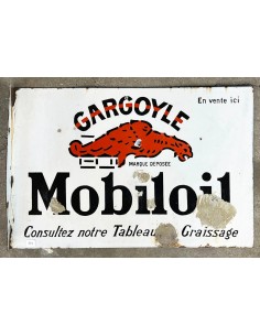 Plaque émaillée MOBILOIL double face, 40x60 cm, restaurations 2
