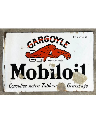 Plaque émaillée MOBILOIL double face, 40x60 cm, restaurations