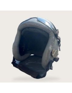 Casque de pilote de chasse gris vue de face