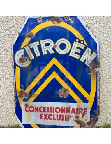 Plaque émaillée Citroën Concessionnaire exclusif photo d'origine