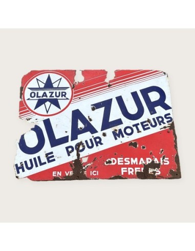 Plaque émaillée Olazur Huile pour moteurs Desmarais Frères