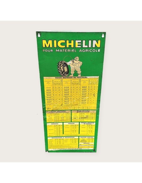 Panneau Michelin Pour matériel agricole avec Bibendum 1967