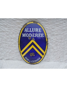 Plaque émaillée Citroën - allure modérée