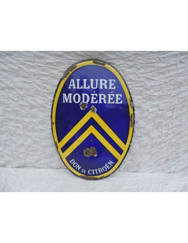 Plaque émaillée Citroën - allure modérée