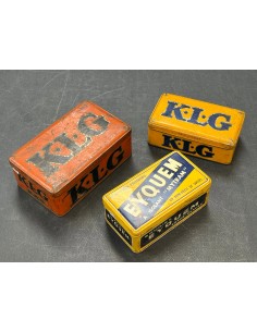 3 boites métal de bougies (vides) KLG et EYQUEM 2