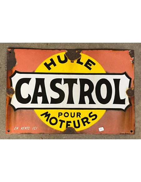 Plaque émaillée Huile CASTROL 40x60 cm.
